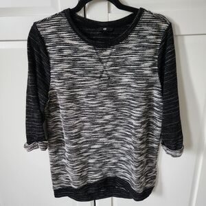 H&M short sleeve knit grey mix black Size S